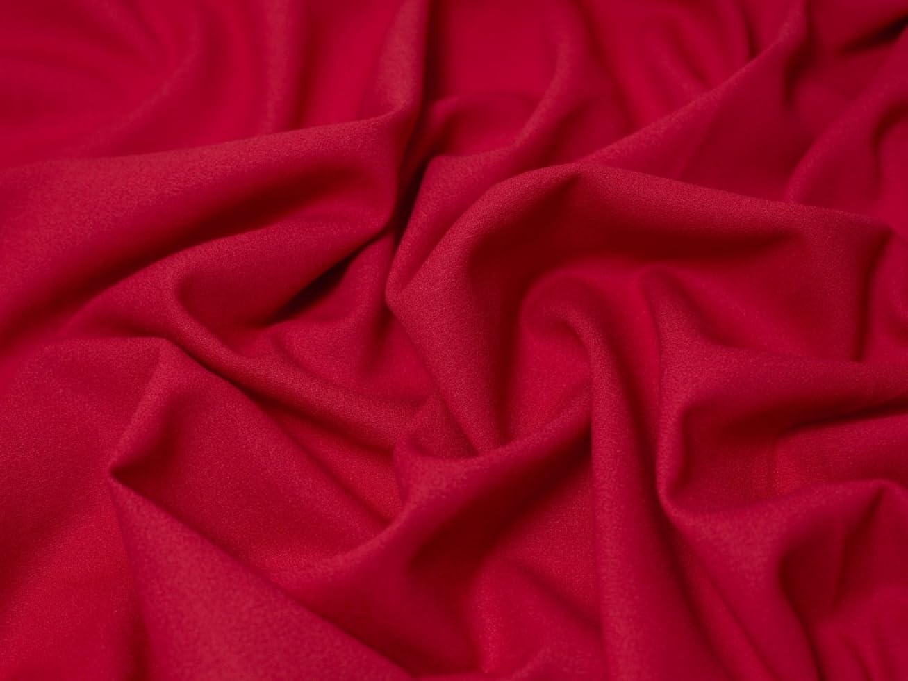 Minerva Crafts Pure Wool Crepe Suiting Dress Fabric Red - per Yard