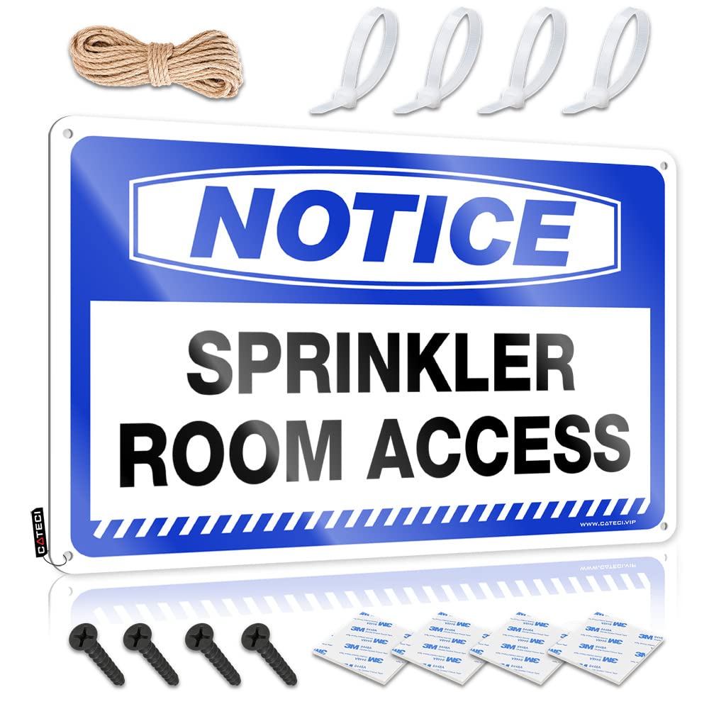 Notice Sprinkler Room Access Western Bathroom Funny Vintage Signs | Neon Vintage Style Gift For Gamer Antimicrobial Decoration Easy Hang(30X40CM)