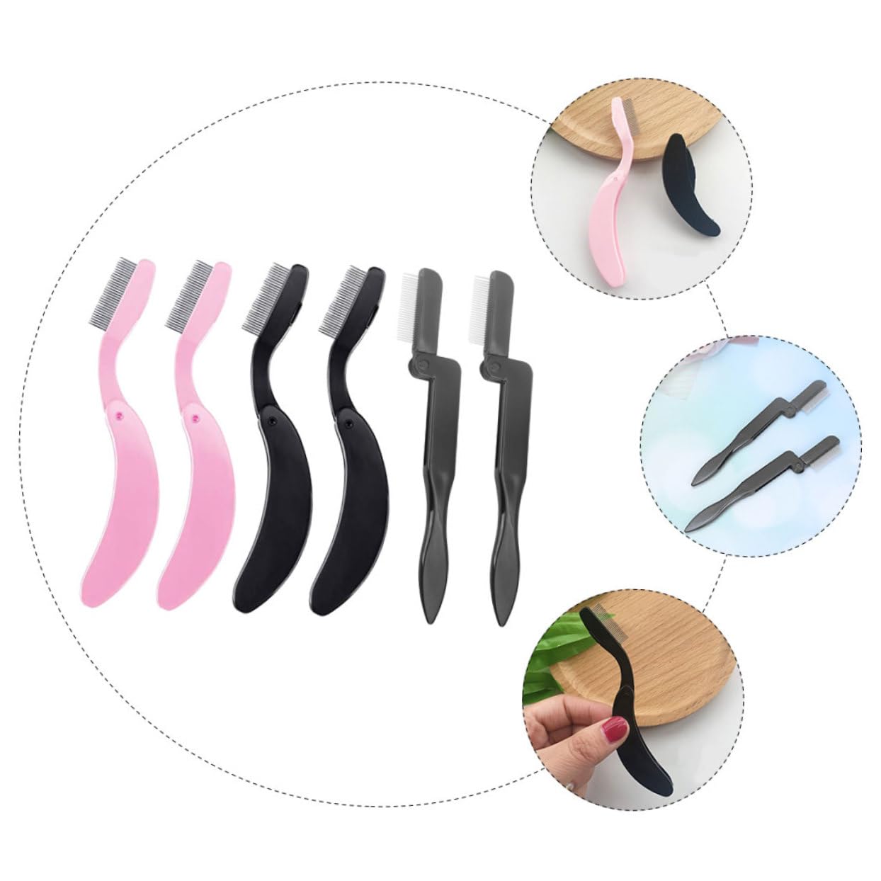 18 Piezas Peine Plegable Para Cejas Peine Elevador De Pestañas Peine De Pestañas Plegable Peine De Pestañas Curvas Frente Peine De Cejas Acero Inoxidable El Plastico Metal