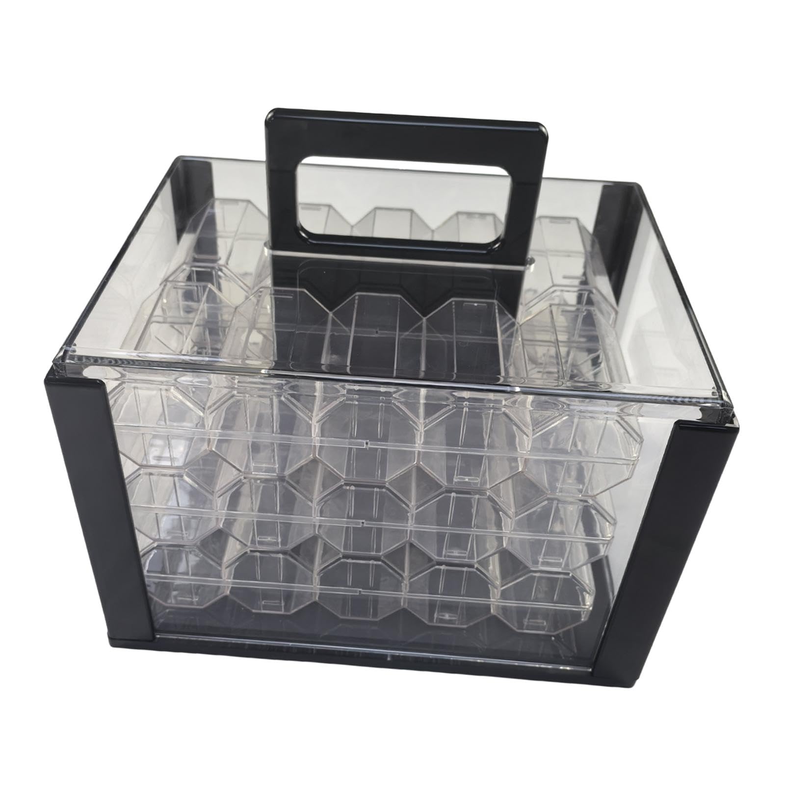 F Fityle Vitrina para chips, a prueba de polvo, con capacidad para 600 piezas, caja de almacenamiento multiusos para accesorios de juegos deportivos, con 6 Cajas de 43 Mm