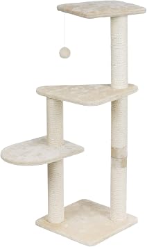 TRIXIE Pet Products Altea Cat Tree Beige with paw prints, large 16 x 16 x 46 in. 43884