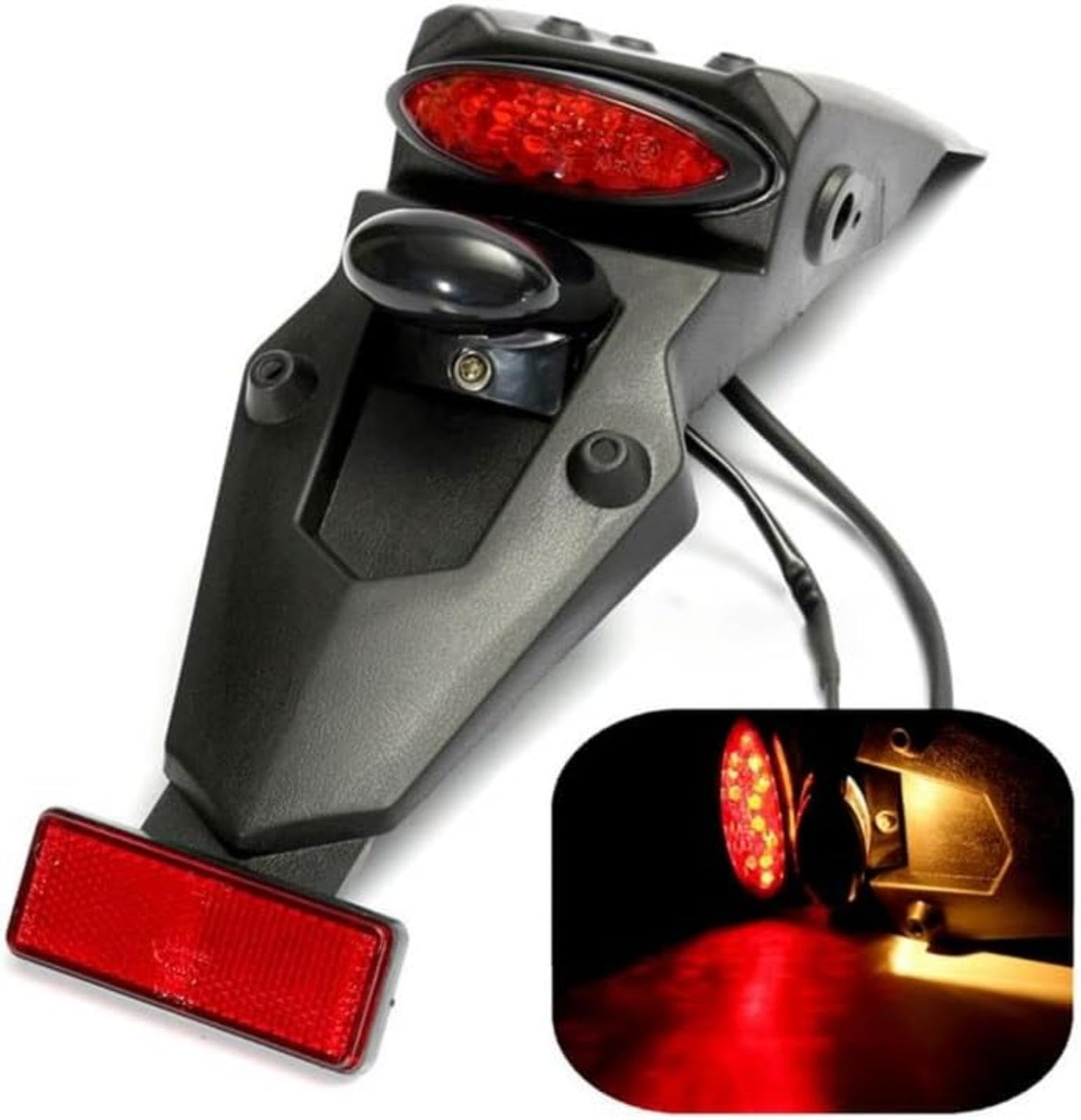 Lampa tylna motocykla 12 V, tylna lampa stopu, tablica rejestracyjna, do zabrudzenia terenowego Tylne światło hamowania do roweru Tylne światło hamowania do roweru