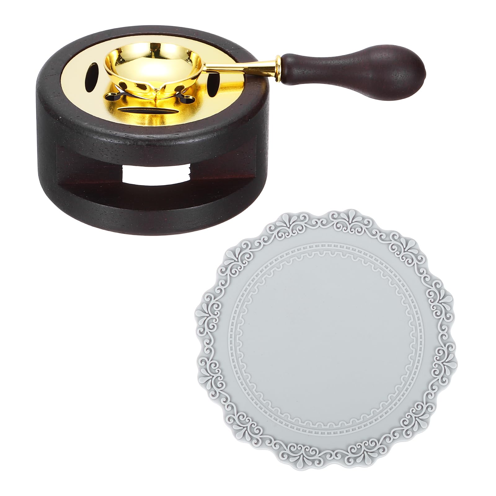 PATIKIL Wax Stamp Seal Kit, Wax Seal Kit Include Sealing Warmer, Melting Spoon, Silicone Pad