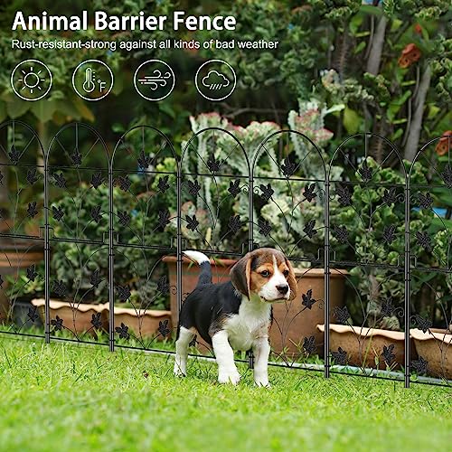 MOOACE Dekoration Gitterzaun für Garten,15 Stücke Metall Steckzaun, Gesamtlänge 96,5 cm (H) x 4,9 m (L) Haustier Zaun Rostfrei Metalldraht Panel Grenze für Kaninchen, Hof, Patio