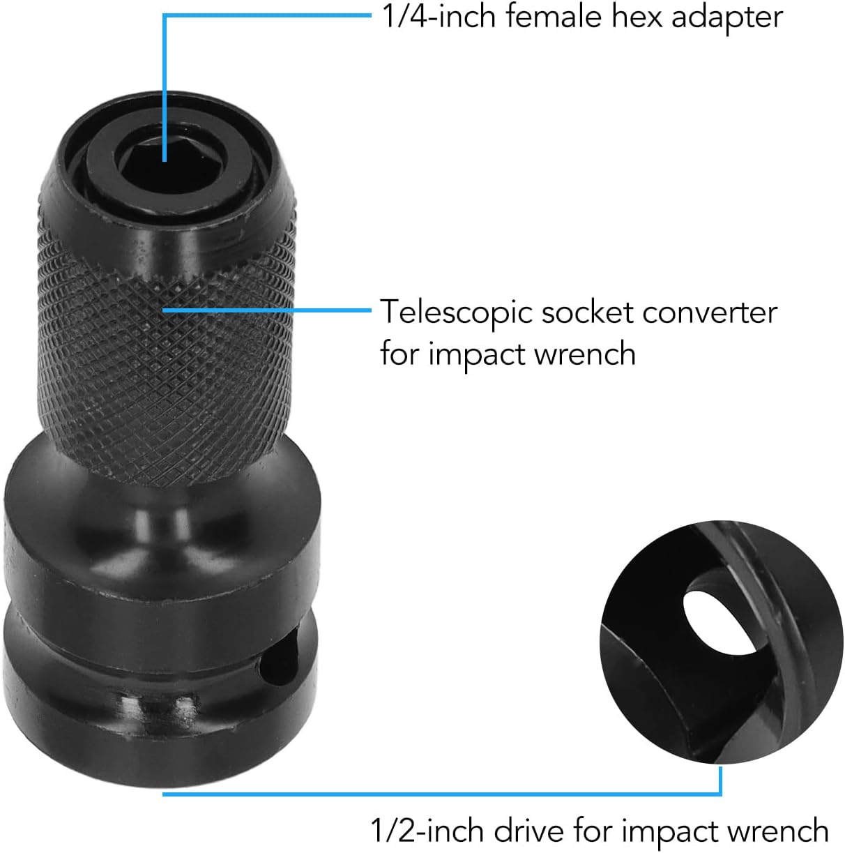 2 Sets Hex Quick Release Socket Adapter Converter 1/2in Square to 1/4in for Drill Wrench
