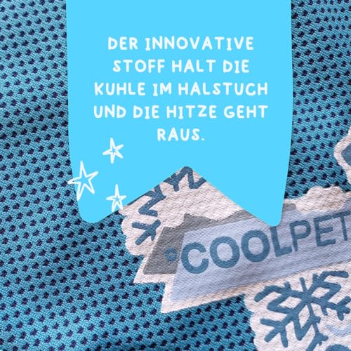CoolPets Cooling Bandana - Hund Kühlung - Kühlung Halsband - Kühlendes Bandana für Hunden - Einfach zu bedienen - blau - Large