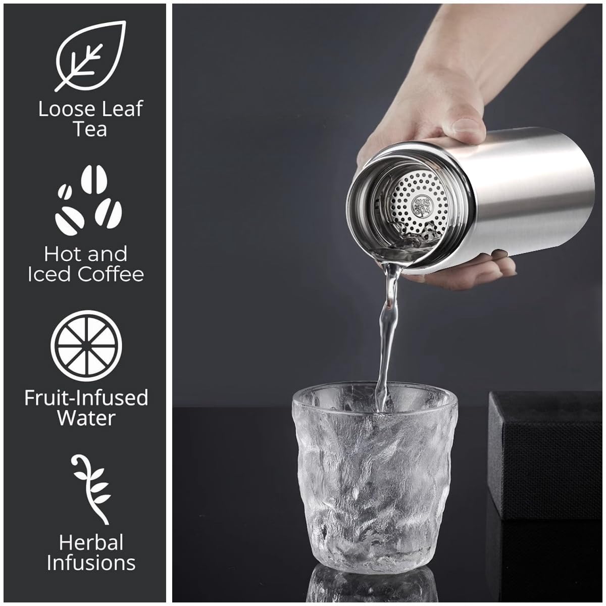 Bicchiere Termico In Acciaio Inox HALSE OUTFITTERS – 4'' Con Manico, Doppia Parete, Isolato