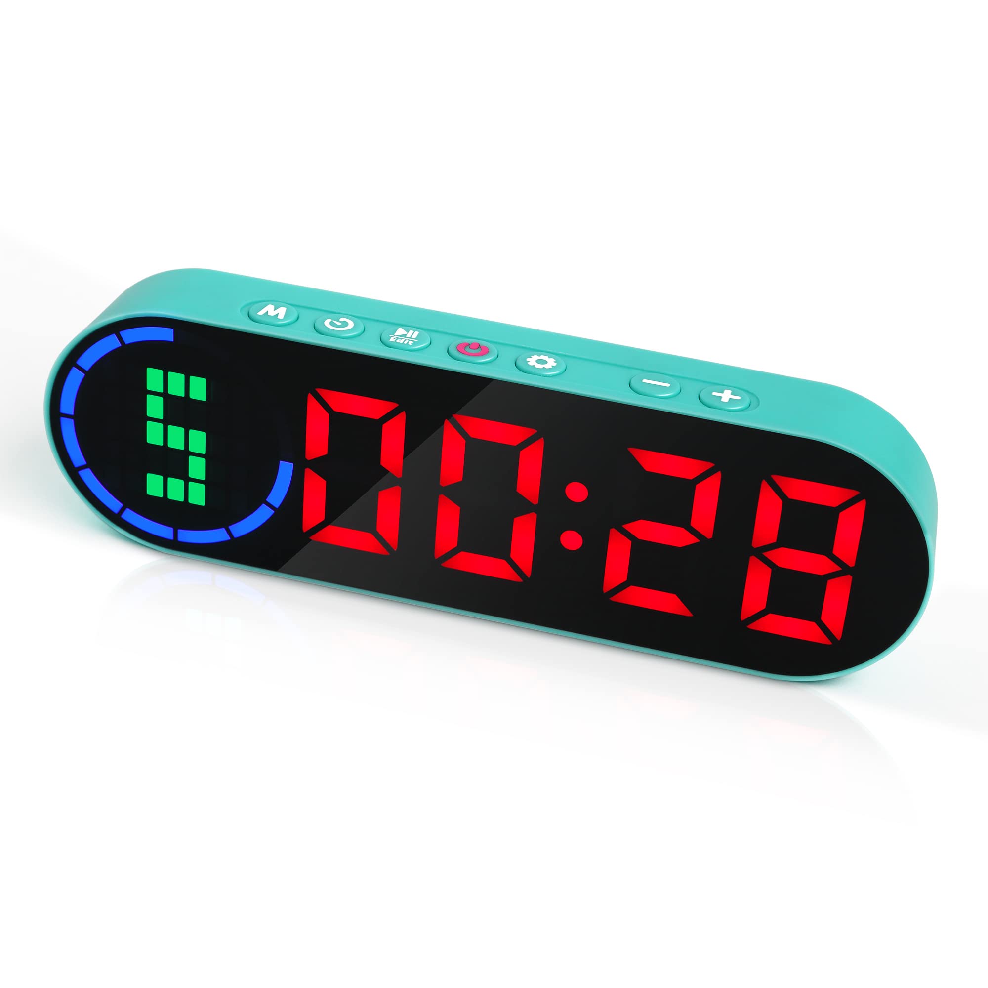 Portable Gym Timer for Home Gym, Interval Workout Timer Countdown Stopwatch with Time Progress Bar/Rounds, Easy to Use Fit Boxing Tabata HIIT Emom Fitness