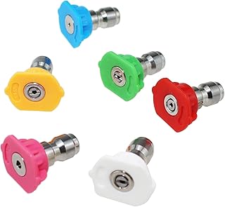 TAODAN 6PCS High Pressure Washer Nozzle Tip Kit Standard 1/4 Inch Quick Connectors Outdoor Power Tool Replacement Part
