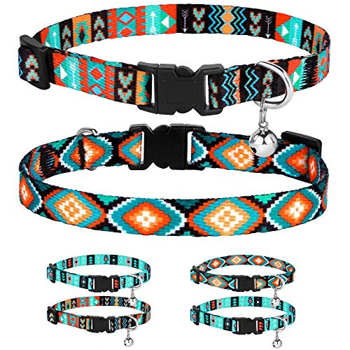 CollarDirect Cat Collar Breakaway Set of 2 PCS Tribal Pattern Aztec Pet Safety Adjustable Kitten Col - //coolthings.us