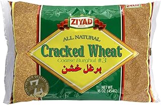 Ziyad Cracked Wheat Bulgur | Coarse #3, 16oz | Fiber-Rich Whole Grain | Nutty Flavor, Chewy Texture | Great in Tabbouleh, Kibbeh, Soups, Curries and Salads | Vegan | Cooks in 30 Minutes | Burghul No. 3, 16oz