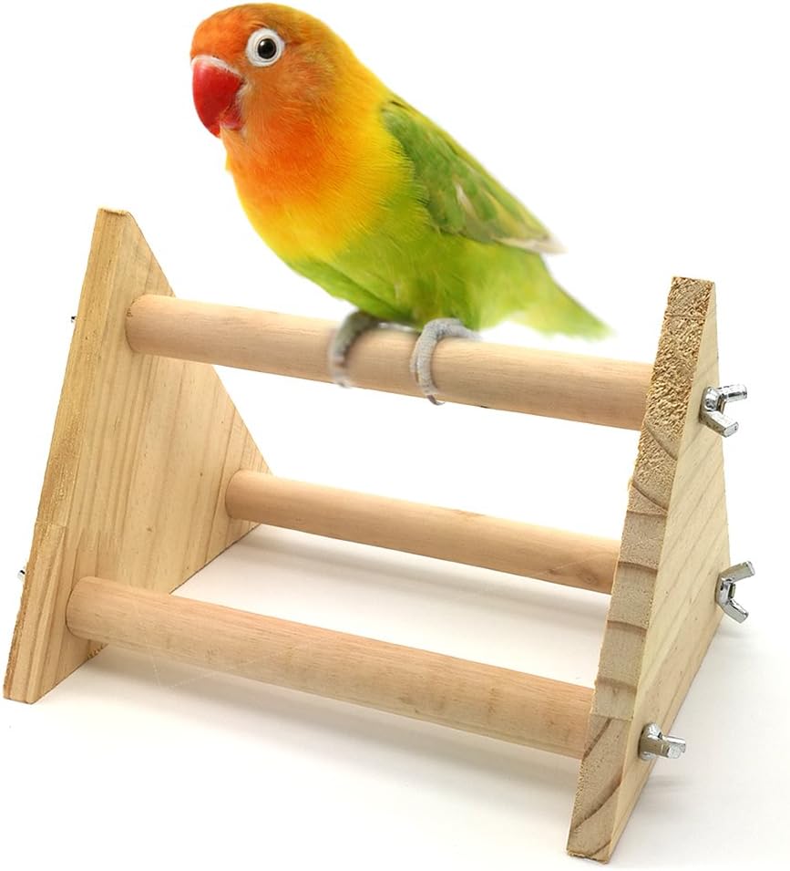 Mrli Pet Bird Table Perch Stands Wooden for Small Bird Parrot Budgies Parakeet Cockatiel Cockatoo Conure Lovebird or Small Animal…
