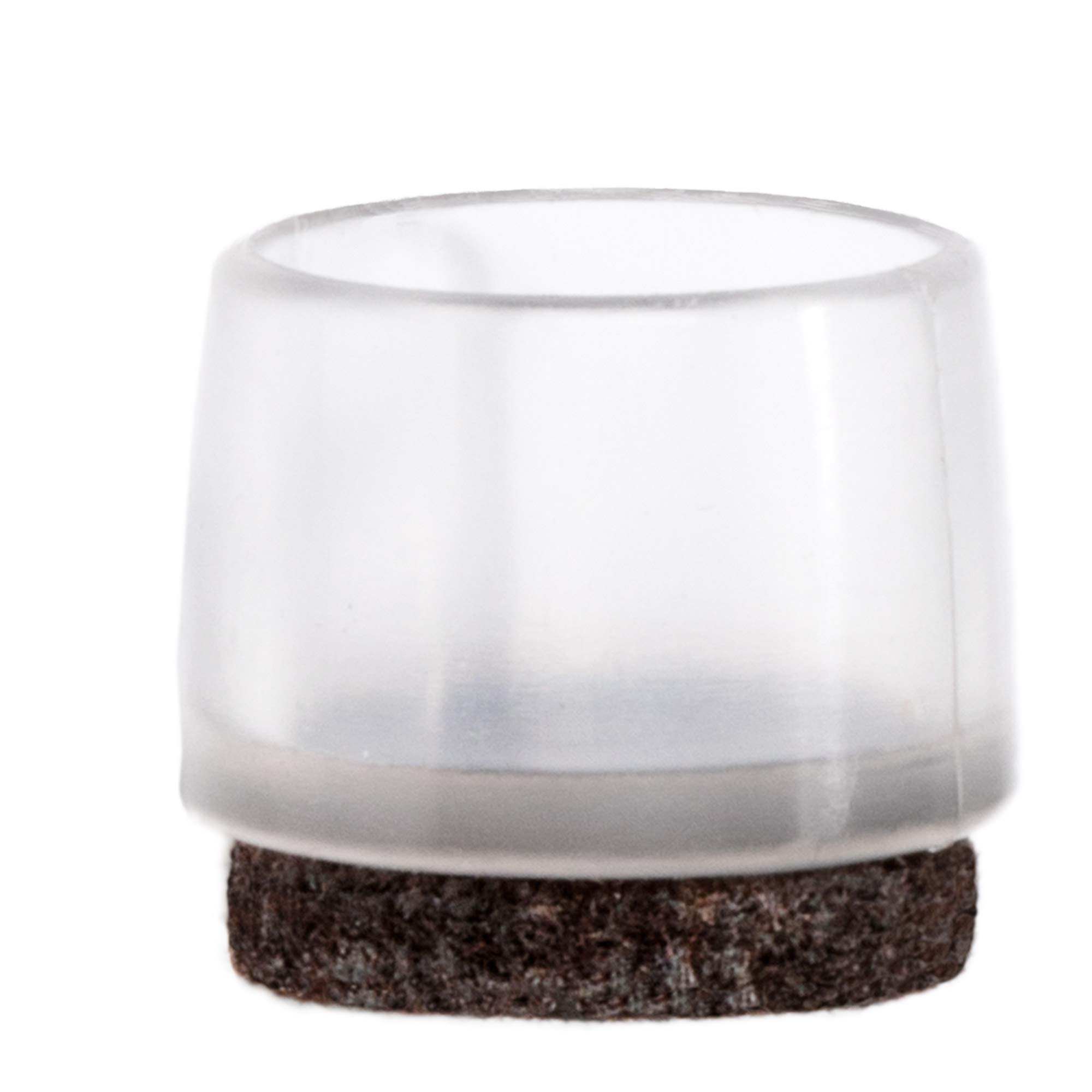 Adsamm LG-F-TR-20-100 LG-F-TR-20 100 x Chair Leg Caps with Felt Transparent Diameter 19-20 mm