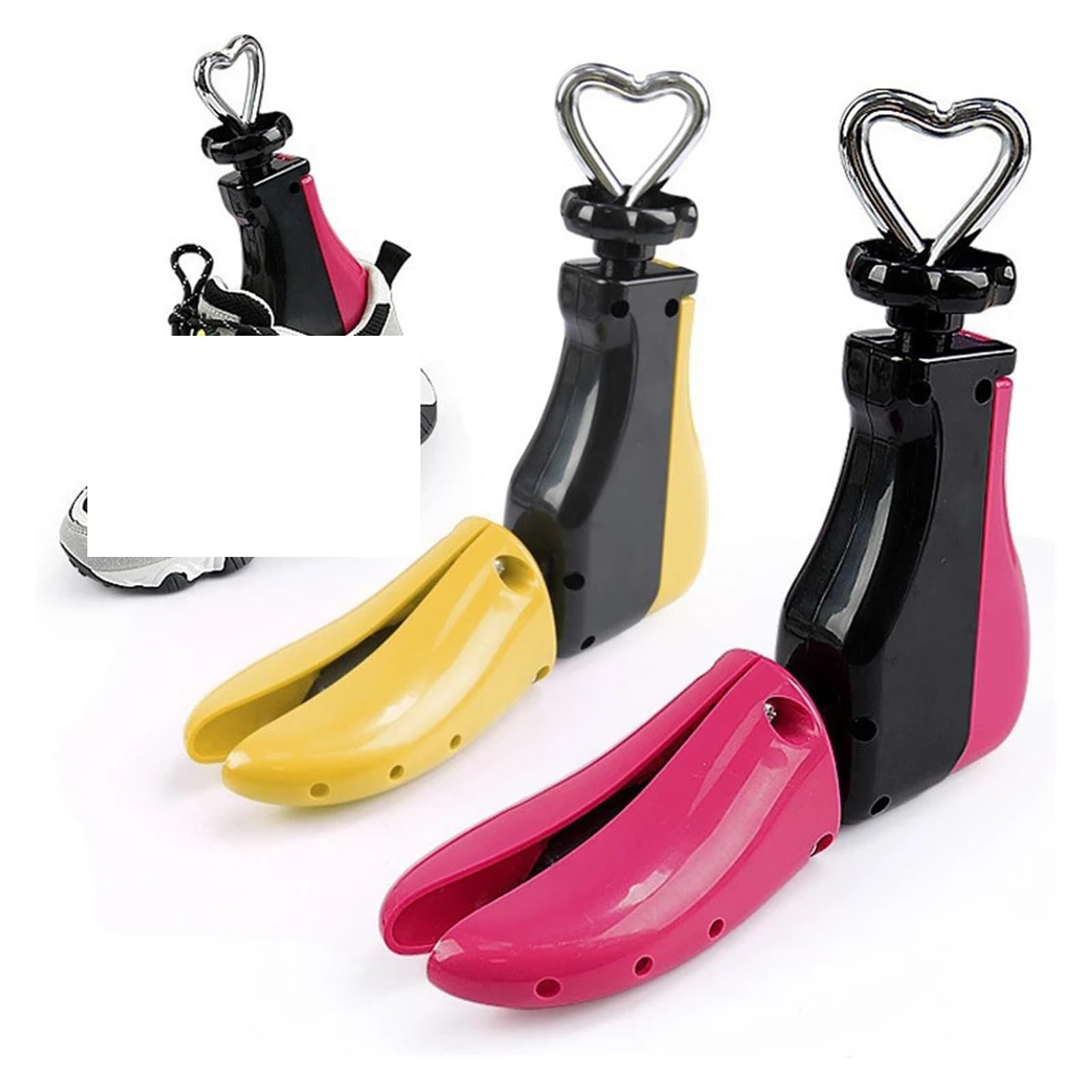Expansor Zapatos 2 ensanchadores de Zapatos | Ancho de longitud ajustable for botas Zapatillas de deporte(EU40-47-Yellow)