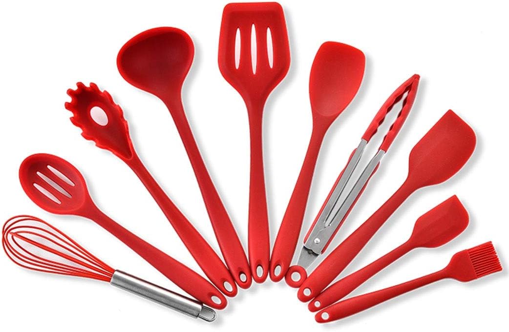Kitchen Utensil Set - 10 PCS Silicone Kitchen Cooking Utensils Set - Kitchen Gadgets Set for Nonstick Cookware - BPA Free-Kitchen Tool Set W-85