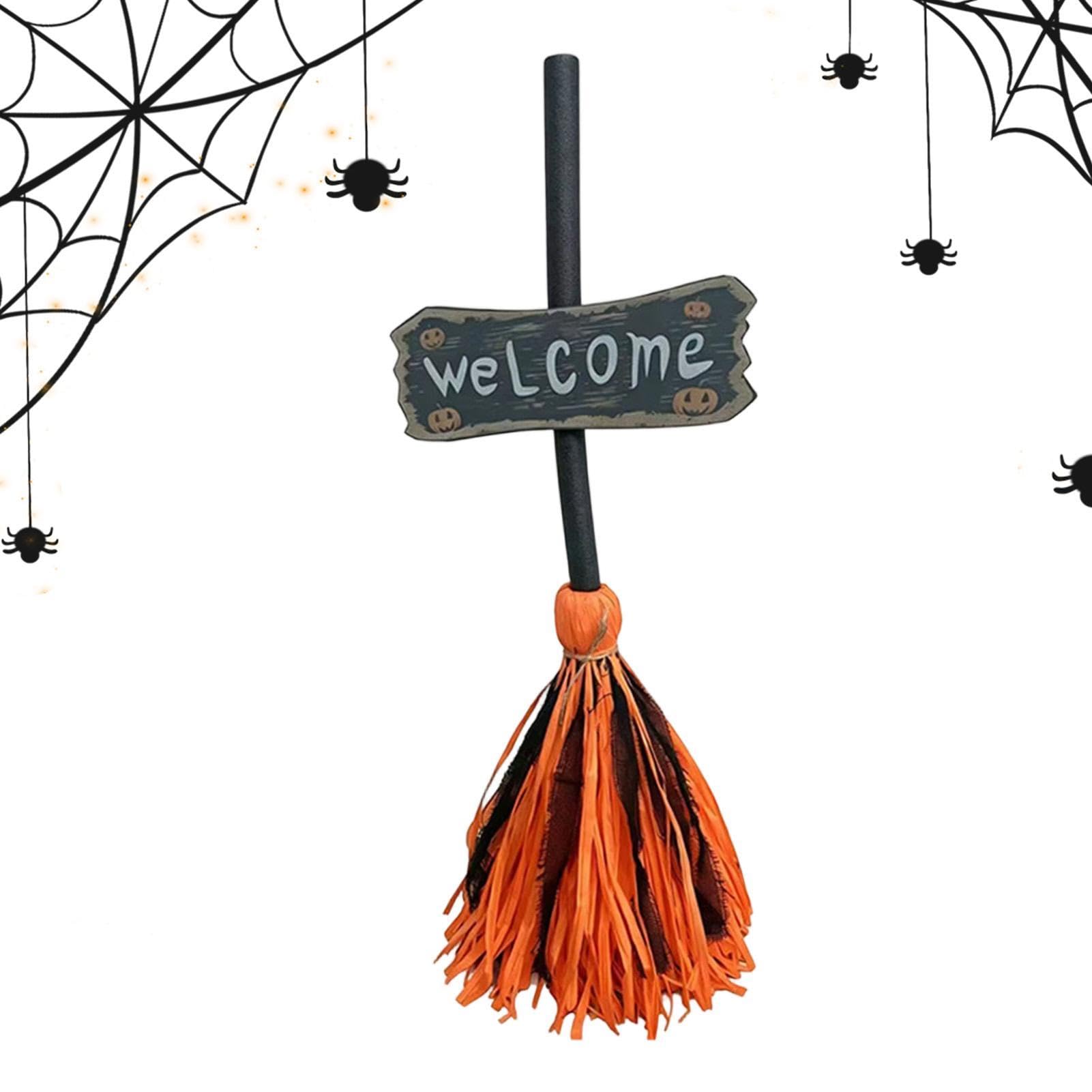 Halloweenowa miotła animowana ruchoma świecąca upiorna dekoracja tańca