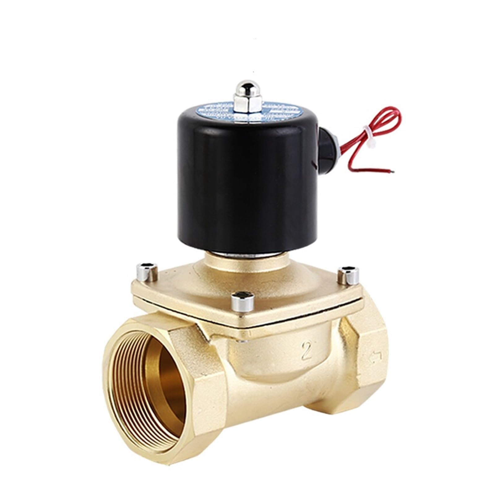 Válvula Solenoide normalmente cerrada de 1/8 ", 1/2", 1 ", 1-1/2", 2 ", 2 vías, for agua, aceite, aire, latón, eléctrica, 380V, 220, 110, 24V, 12V Excelente sellado(1-1/2",BSP_110AC)
