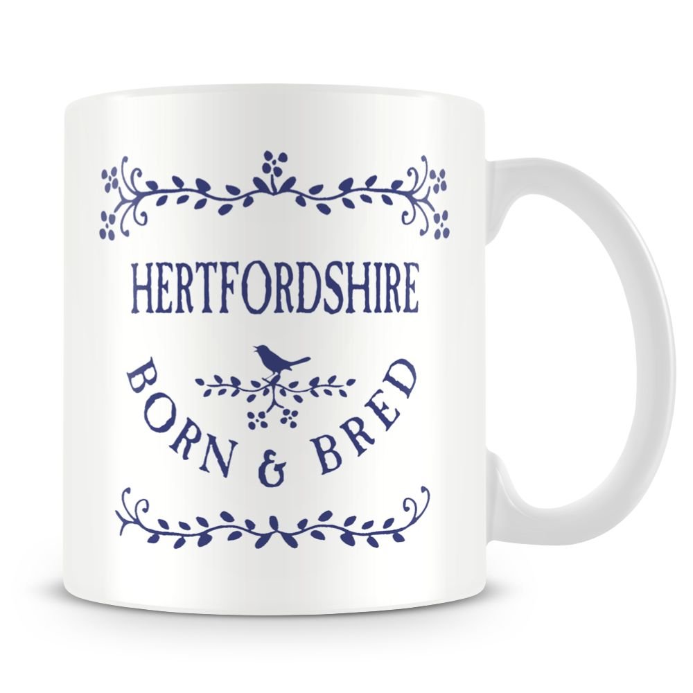 personalised4u Hertfordshire Born And Bred Ceramic Coffee Mug