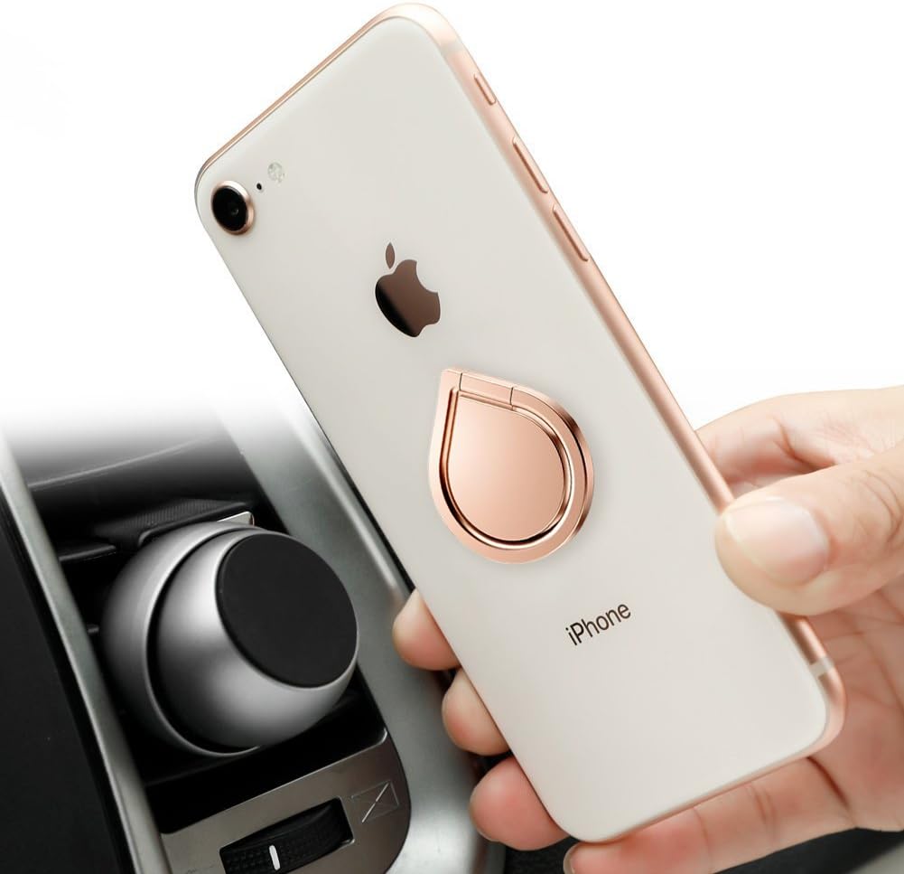 Cell Phone Ring Holder for Back of Phone Mount and Finger Grip iPhone Ring Kickstand (Rose Gold)