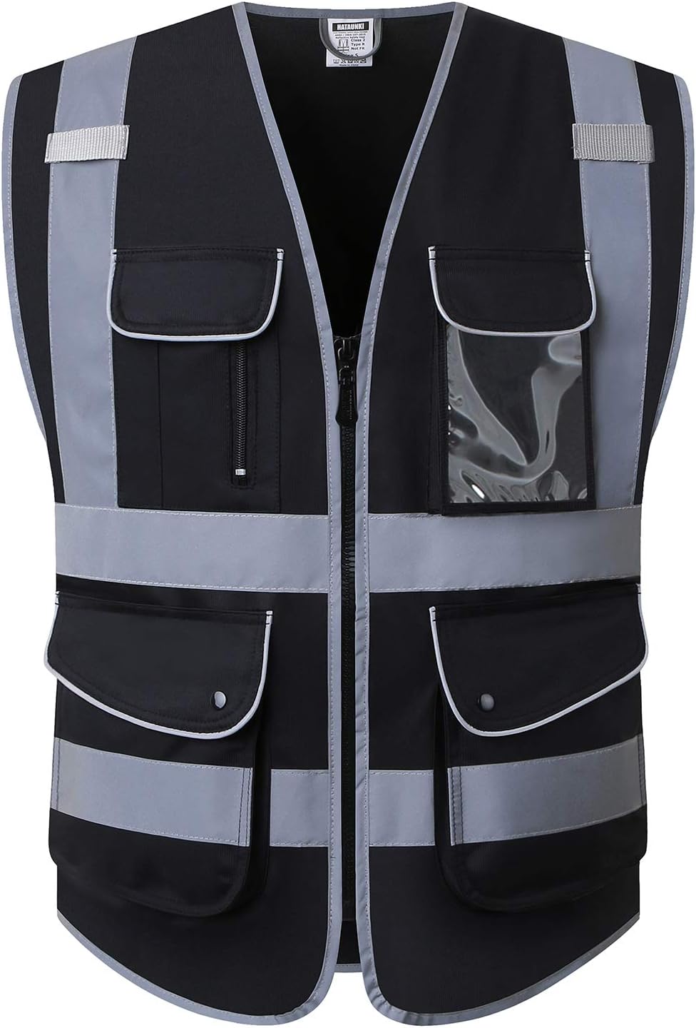 Chalecos de seguridad reflectantes clase 2 retro con 9 bolsillos multifuncionales y cremallera frontal, color amarillo, ANSIISEA 107-2015