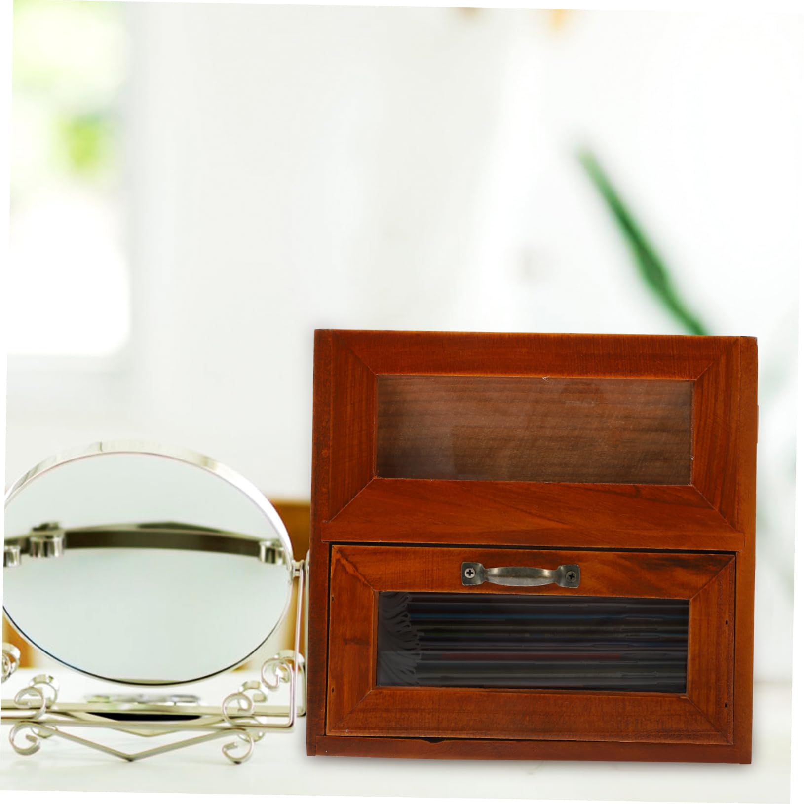 Cabilock Organisateur De Bureau Vintage Armoire De Rangement Support Pour Articles Et Papeterie Pour Maison
