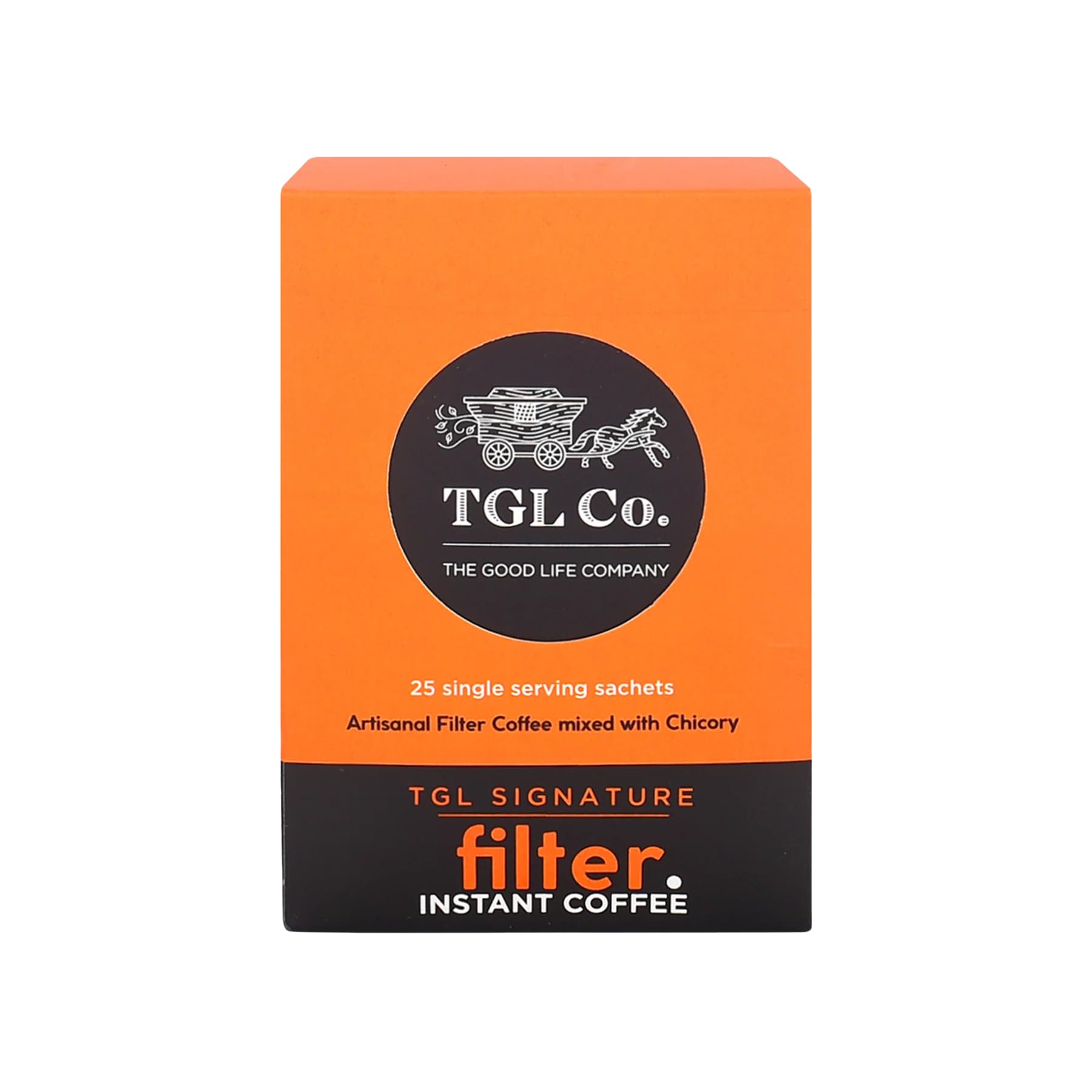 TGL Co. Signature Instant Filter Coffee Sticks (25 Sachets | Pack of 1) |Travel Friendly | Medium Roast-Chicory Blend Strong Coffee | No Artificial Flavour - 50 gm / 1.76oz
