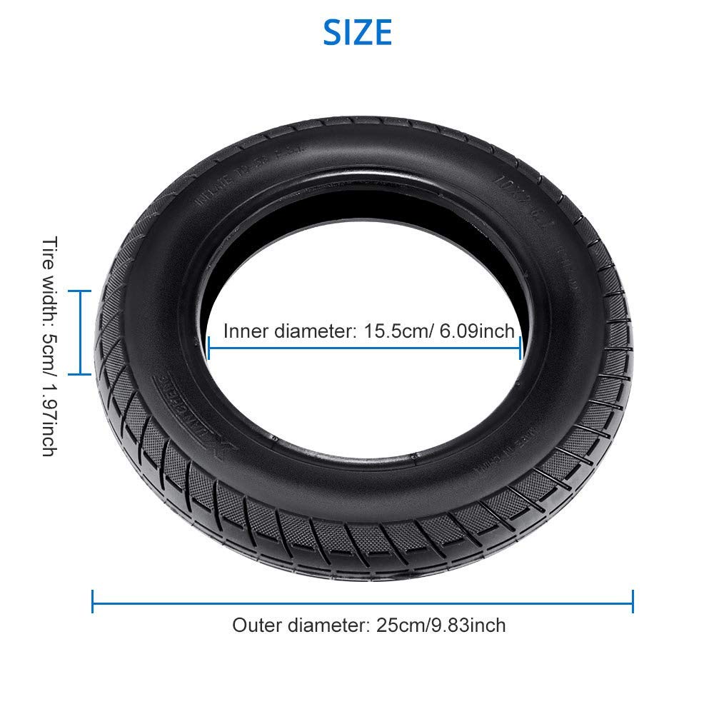 Rueda de Repuesto de neumático de Scooter Delantero/Trasero de 10 Pulgadas para M365 de 8,5 Pulgadas,neumático Exterior de Goma de Scooter eléctrico para M365 Pro