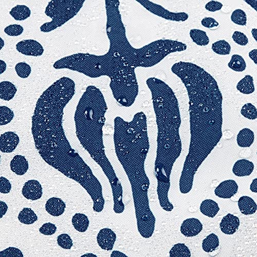 mDesign Long Decorative Damask Print - Easy Care Fabric Shower Curtain with Reinforced Buttonholes, for Bathroom Showers, Stalls and Bathtubs, Machine Washable - 72