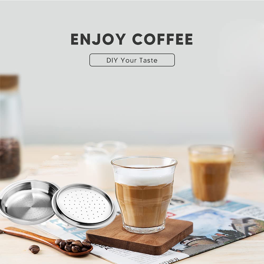 Sesama Cápsulas de café recargables de acero inoxidable compatibles con Senseo HD6592 y HD7801