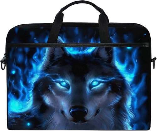 ALAZA - Funda para portátil de 15 pulgadas con diseño de animal de lobo de medianoche, bolsa de hombro, maletín cruzado para mujeres, hombres, niñas disponible en Yaxa Colombia