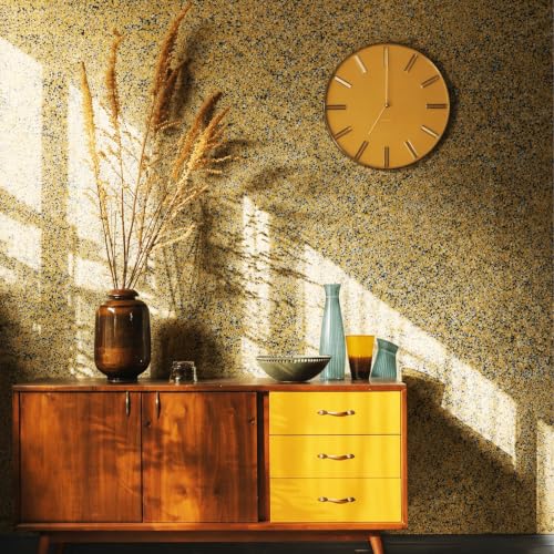 Image of Marble Texture Paint, 3D Designer Stone and Granite Luxury Finish, Washable Water Resistant Acrylic Emulsion, Interior Exterior Ready to use (Yellow - Black)