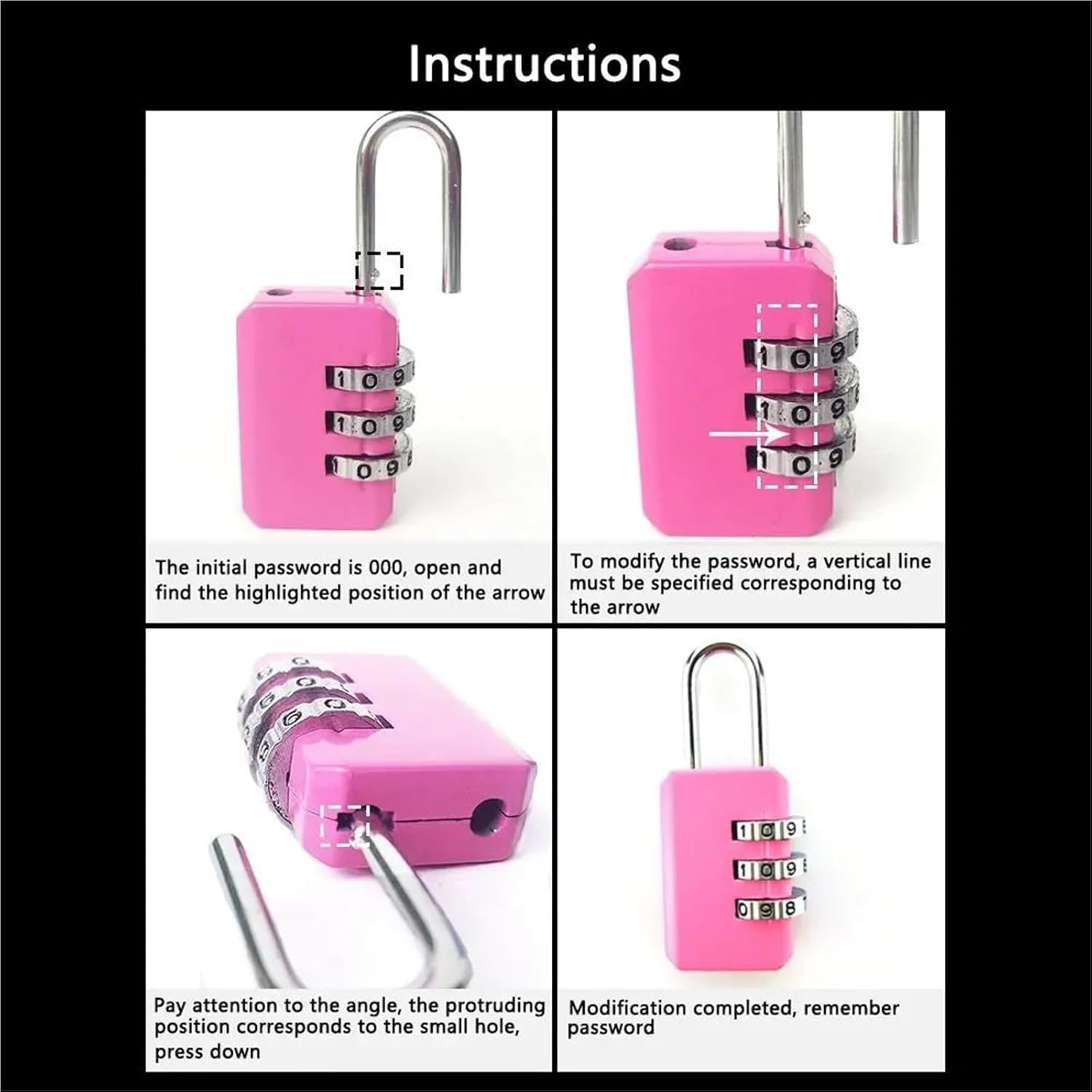 Portable Mini Backpack Zipper Password Lock Travel Luggage Padlock for Dormitory Cabinet Locker Drawer Bag 1Pcs(B Silver)