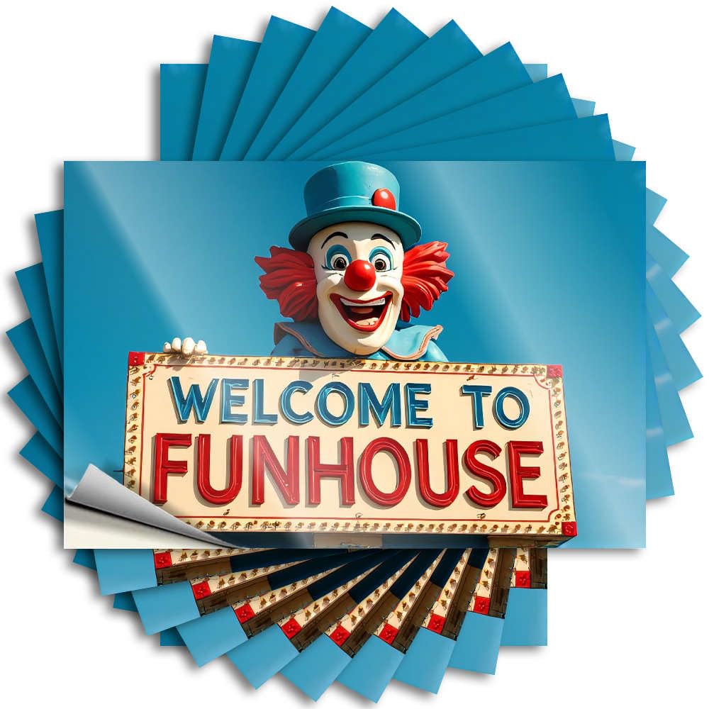 Fzfn Men's Colour Teacher Quote - Welcome To The Funhouse! Window Waterproof Vinyl Sticker(8X12cm)