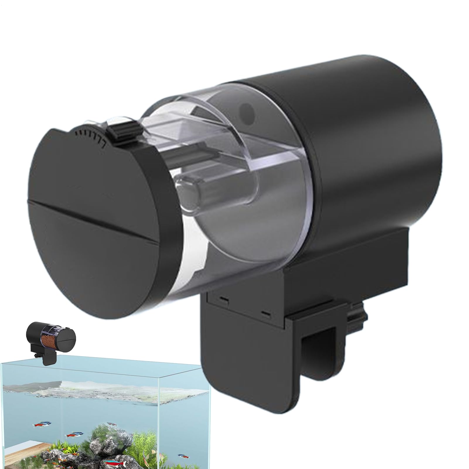 Dispensador automático de acuario de 100ml a pilas para peces y tortugas