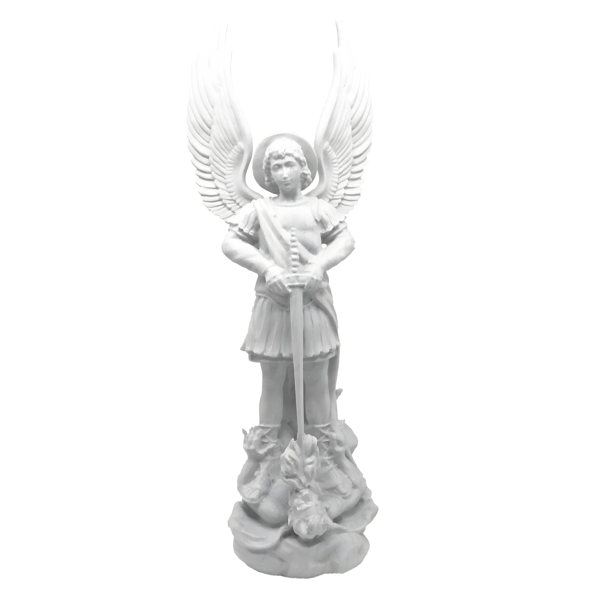 Dolfi statua św. Michała Archanioła z włókna szklanego 40 cm | Ręcznie barwione drewno w Val Gardena | Figurka szopki