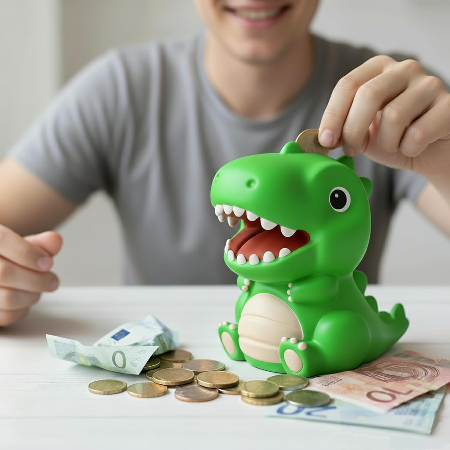 Dinosaur Piggy Bank for Money Bank Coin Bank for Boys and Girls, Unbreakable Money Bank,Tyrannosaurus Rex Large Size Decoration Savings Christmas, Halloween, Birthday Gift