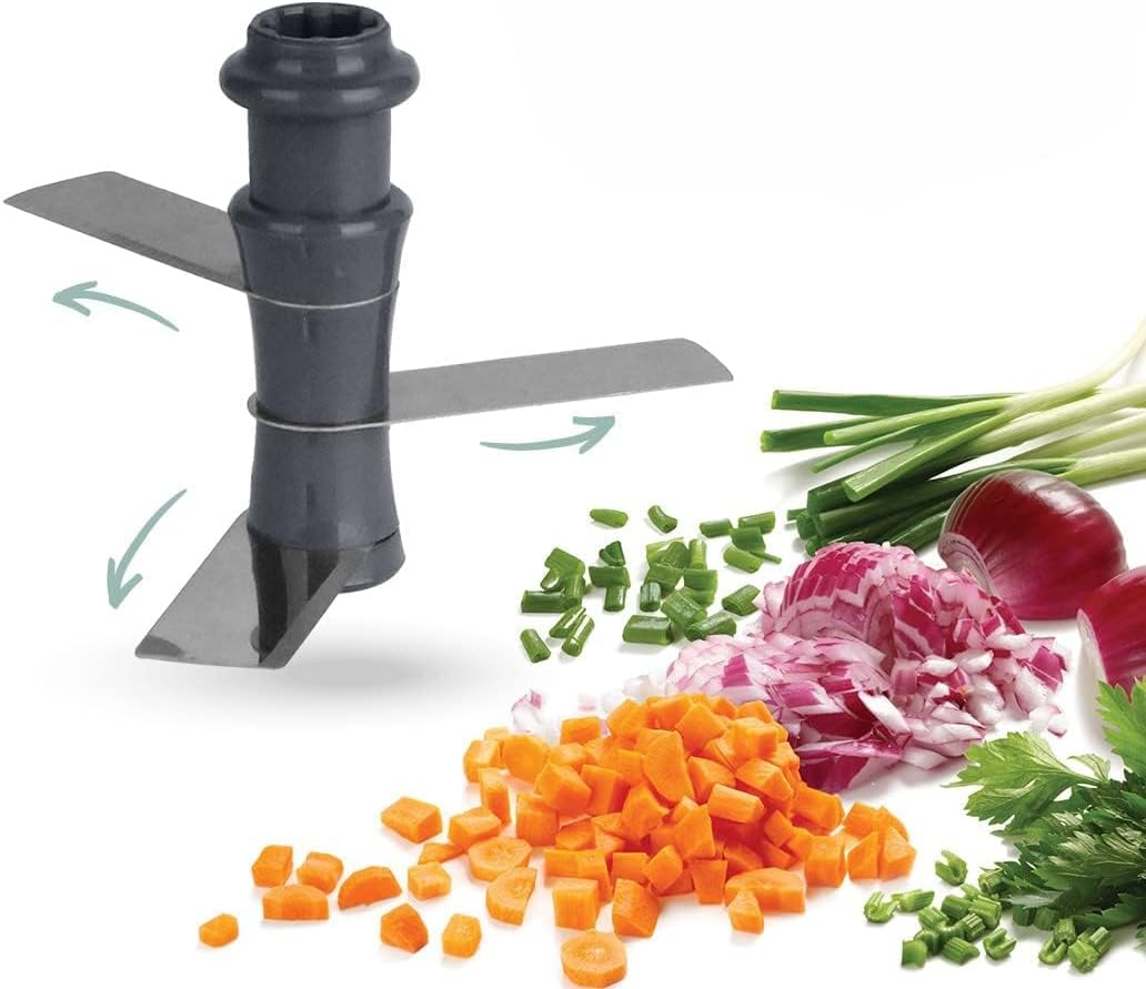 Food Chopper 900ml Steel Blade Large Manual Hand-Press Vegetable Chopper Mixer Cutter Push Chopper to Cut Onion, Salad, Tomato, Potato (Pack of 1)