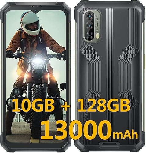 Blackview Rugged Phones Unlocked, BV7100(2023New) Unlocked Cell Phone, 10GB+128GB/1TB Expand, 13000mAh Battery 33W Fast Charge, Waterproof Android Phone, 6.58'' FHD+1080 * 2408,NFC,OTG,Glove Mode