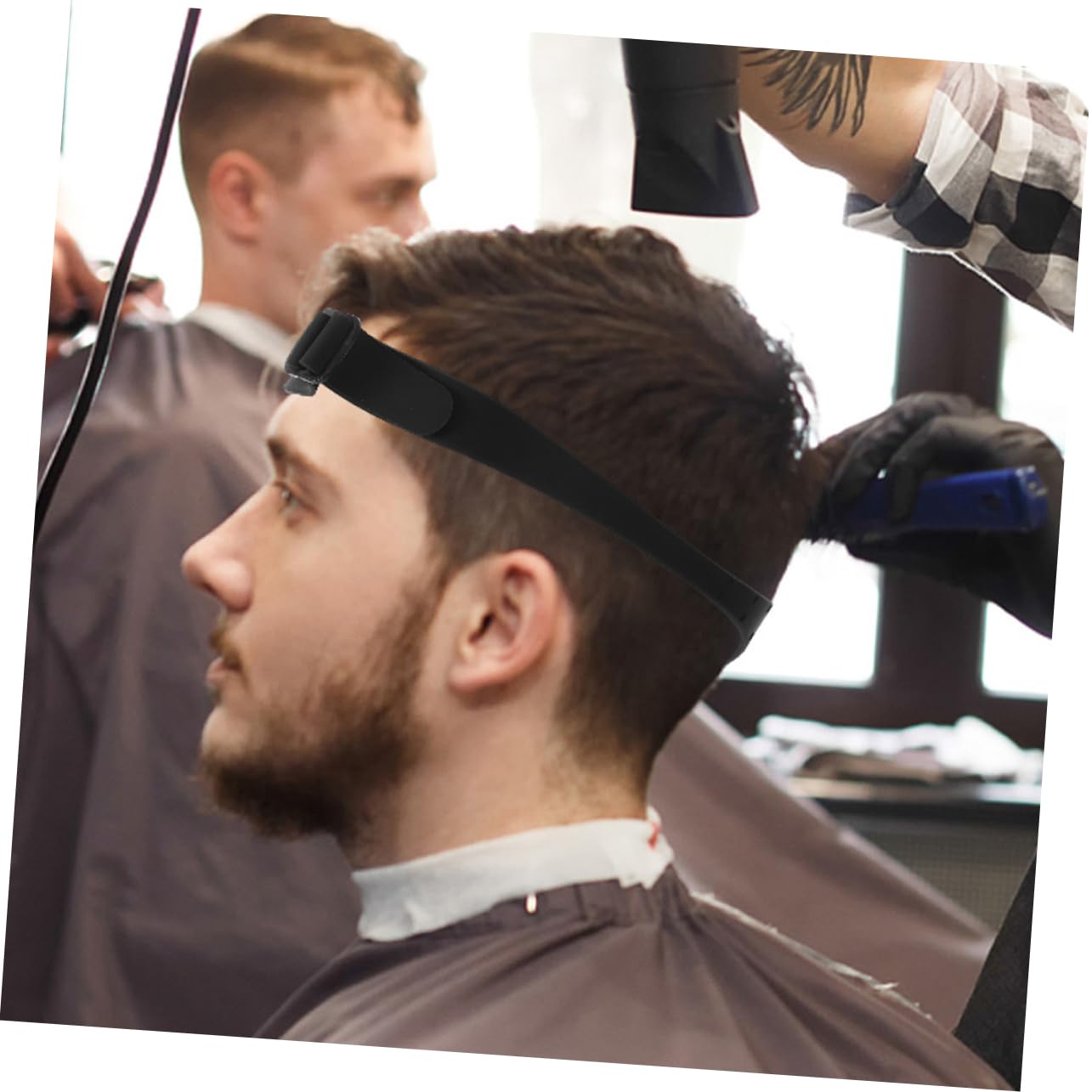 PartyKindom 2pcs Silicone Fade Guide Adjustable Hair Cutting Guide for Haircut Neckline Shaving Template