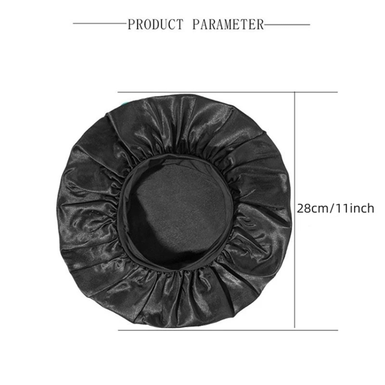 Cuffia In Seta Cappello da notte a tesa larga solido Fascia elastica Berretto unisex Cofano largo for cappello Capelli Cura del viso Prodotto bagno Per Donne(Dark Brown)