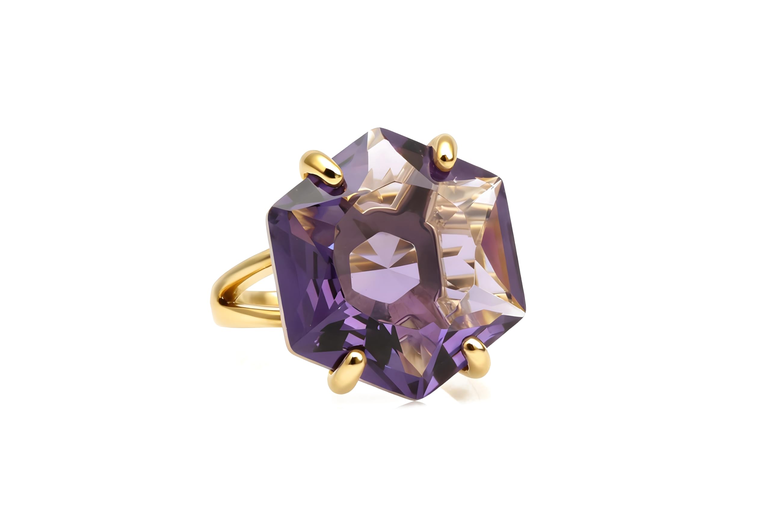 Opulente mit Amethyst Ringe aus 14k Gold - Elegante Geburtsstein Ringe für Frauen - Individuelle Frauen Edelstein Ringe, Aussage Ringe, Mode Ringe - Wählen Sie Ihr Material - Alle Größen Verfügbar