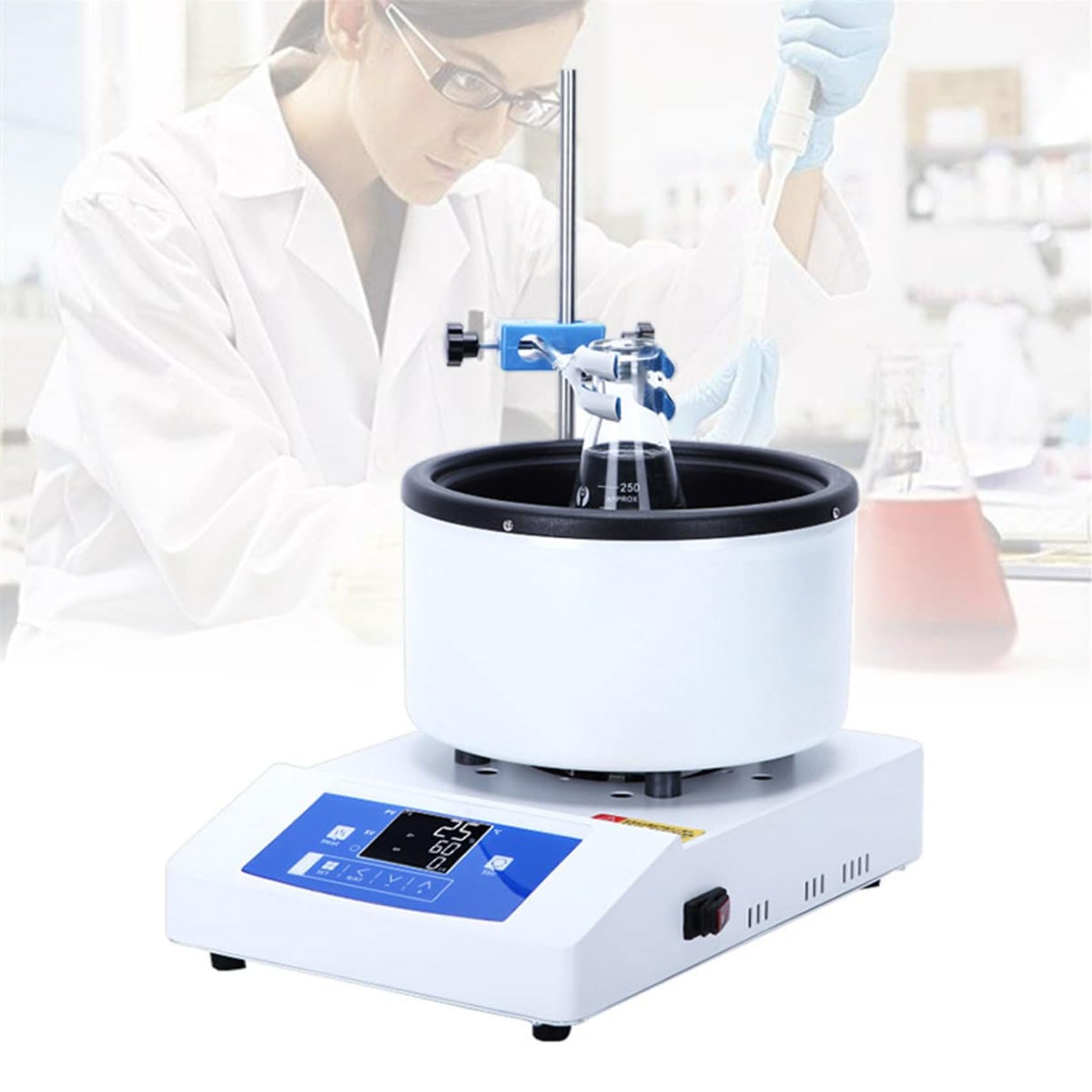 Cyfrowy wyświetlacz magnetyczny garnek grzewczy do kąpieli wodnej i olejowej w ustawieniach laboratoryjnych