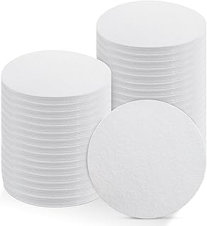 200 Sheets 4.7 Inch Round Microwave Kiln Papers, Ceramic Fiber Insulation Blanket Gasket Paper for DIY Glass Fusing Pottery Crafts