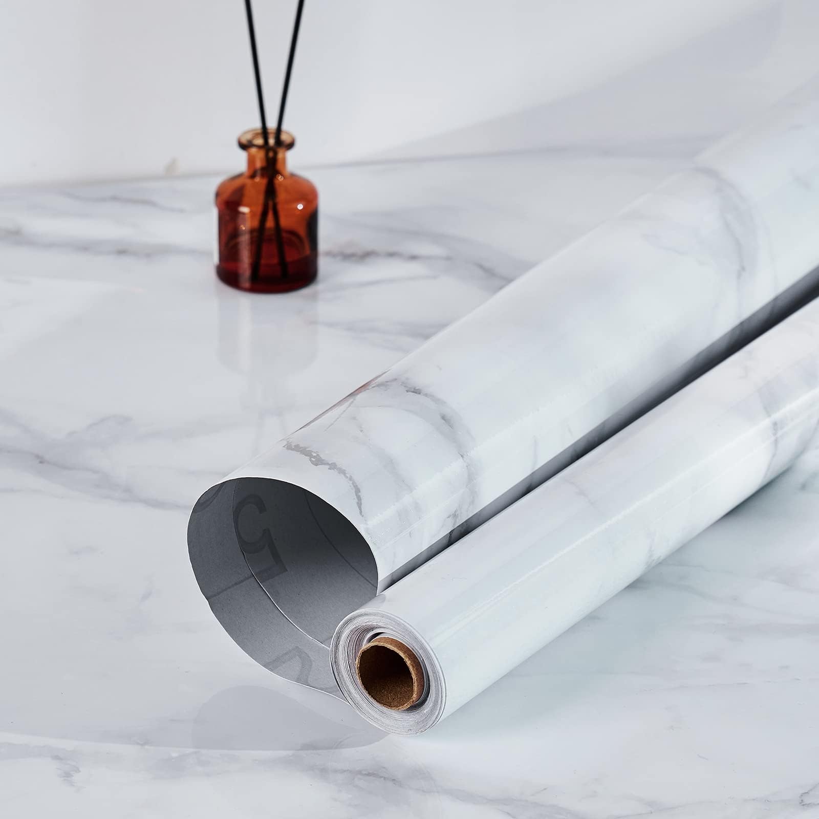LONGYONG Marble Wallpaper Peel and Stick Removable Wallpaper 35.4"x393.7" Self Adhesive Contact Paper for Kitchen Countertop Cabinet Old Furniture Bathroom and Etc.