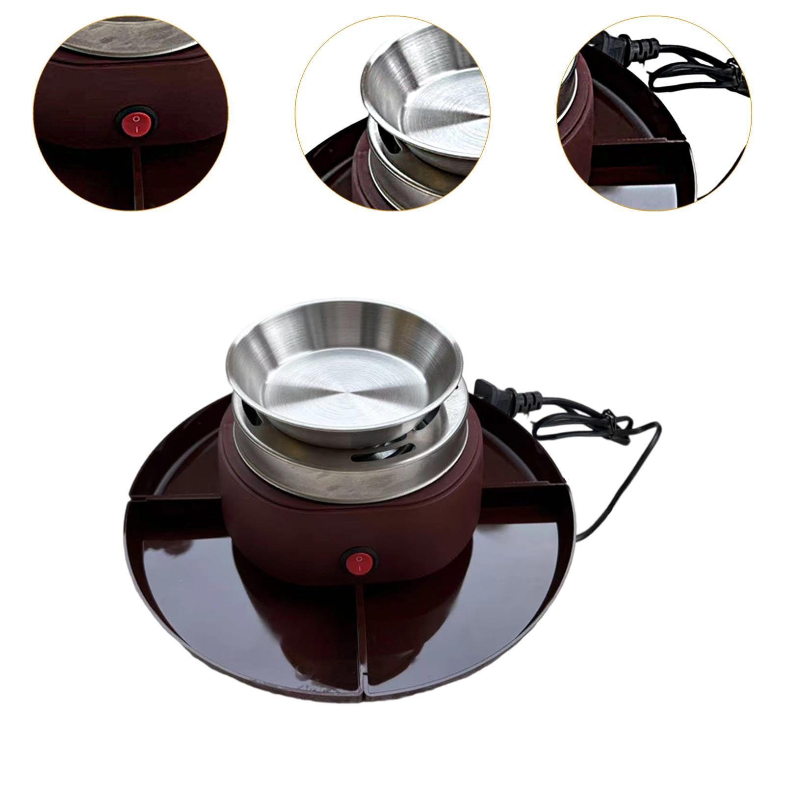 Kit para hacer s'mores y 1 placa para derretir malvaviscos, tostador eléctrico para hacer s'mores para cumpleaños, y interiores, Marrón Rojizo