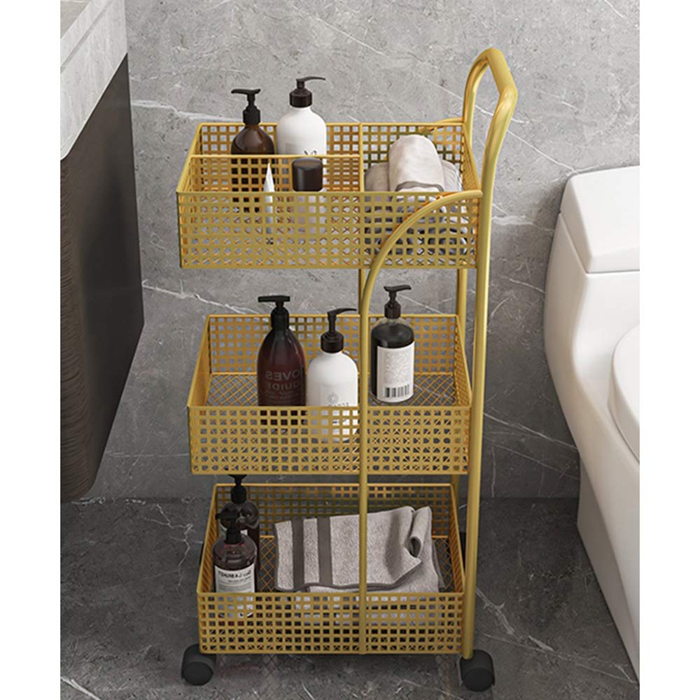 Scaffale da cucina a 3 ripiani con ruote, multiuso, per bagno, cucina e ufficio