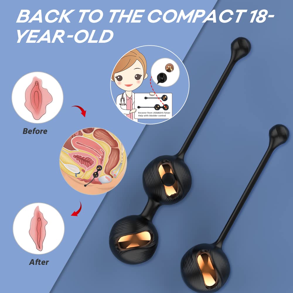 9 Modalità di Màssaggio Silicone Kēgēl Bàll 2 in 1 Palline con Telecomando Per il Pelvico Palline per Donna, Ricaricabile,Impermeabile,Liscio,Controllo della Vescica ed Esercizi del Pavimento Pelvico