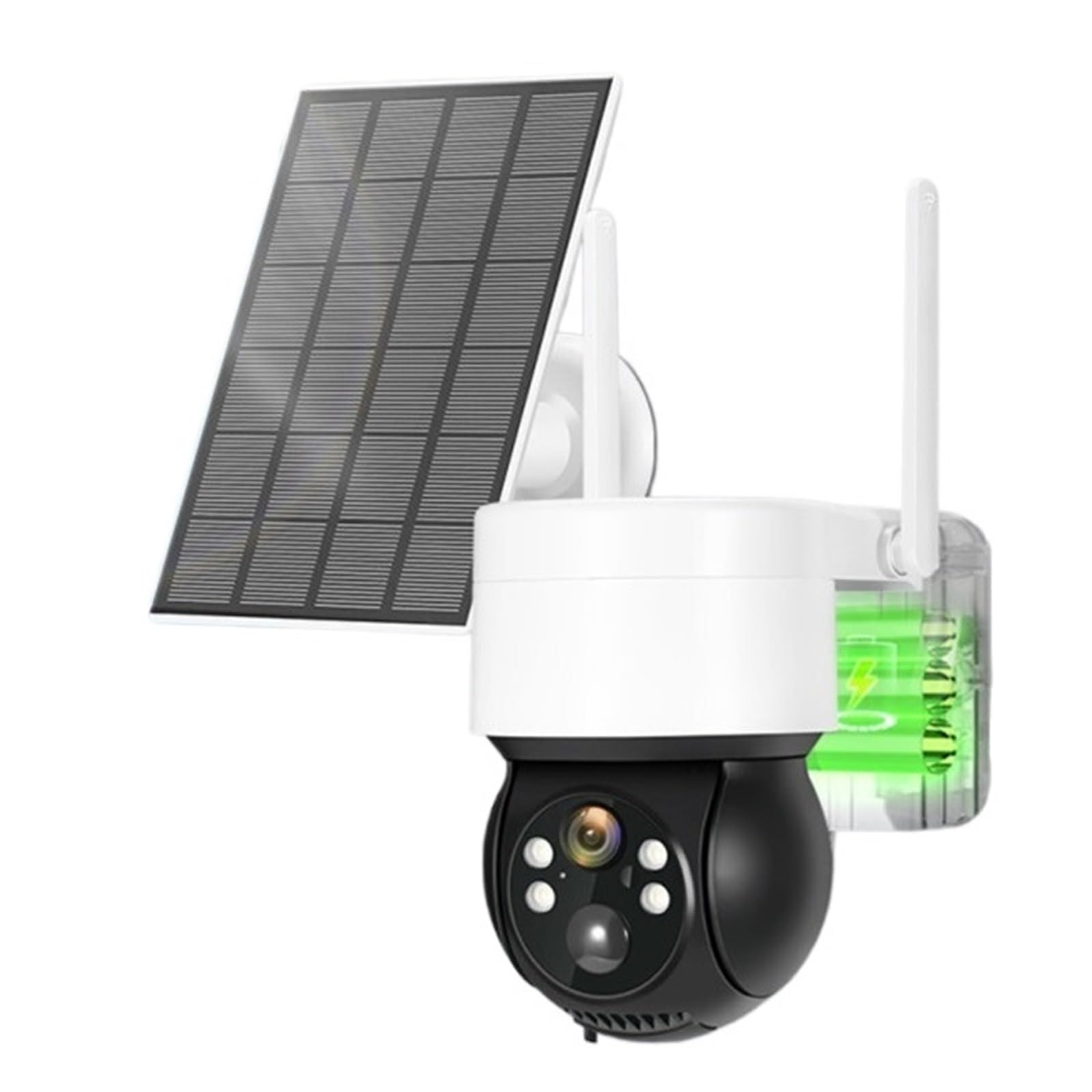 Camera Surveillance, Caméra solaire 2MP CCTV Vision nocturne extérieure caméra IP PTZ avec batterie de Recharge de panneau solaire caméra de Surveillance vidéo CCTV 2MP ,Sécurité, Antivol(Wifi Camera