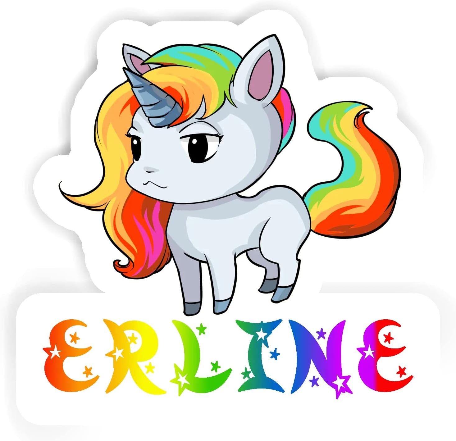 Erline Unicorn Sticker ('Medium, 5.5x5.5"')