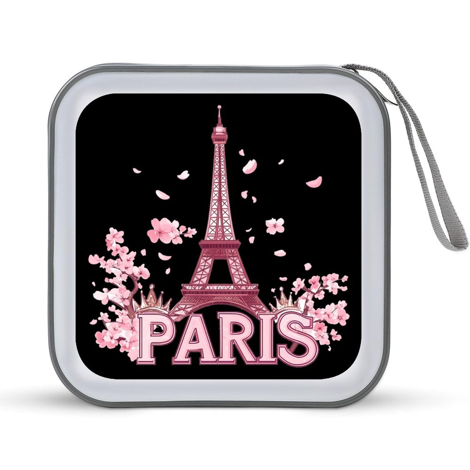 Paris Eiffel Tower CD Case Plastic DVD Case Holder Wallet Disc Storage Organizer for Car Travel